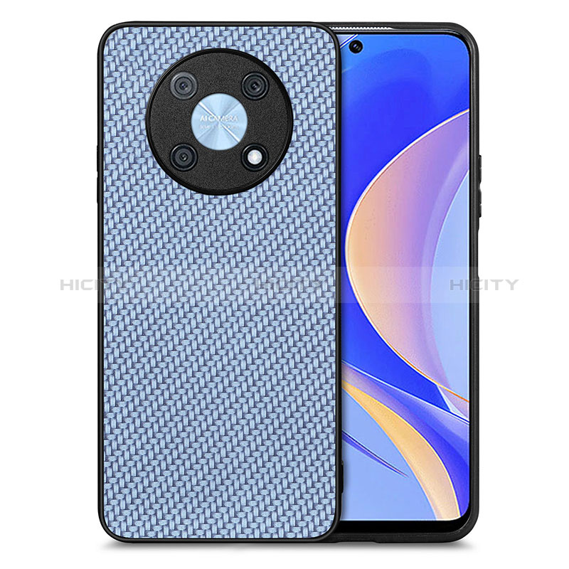 Silikon Hülle Handyhülle Gummi Schutzhülle Flexible Leder Tasche S03D für Huawei Nova Y90 Blau Plus