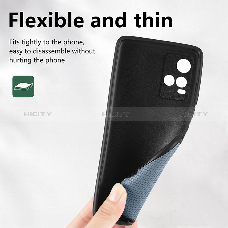 Silikon Hülle Handyhülle Gummi Schutzhülle Flexible Leder Tasche S03D für Vivo Y32 4G groß