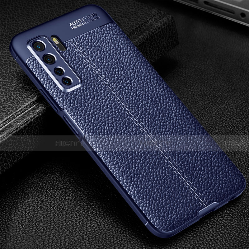 Silikon Hülle Handyhülle Gummi Schutzhülle Flexible Leder Tasche S04 für Huawei Nova 7 SE 5G Blau