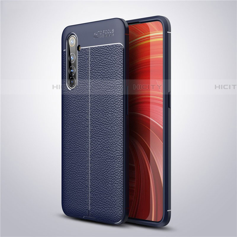 Silikon Hülle Handyhülle Gummi Schutzhülle Flexible Leder Tasche S04 für Realme X50 Pro 5G Blau