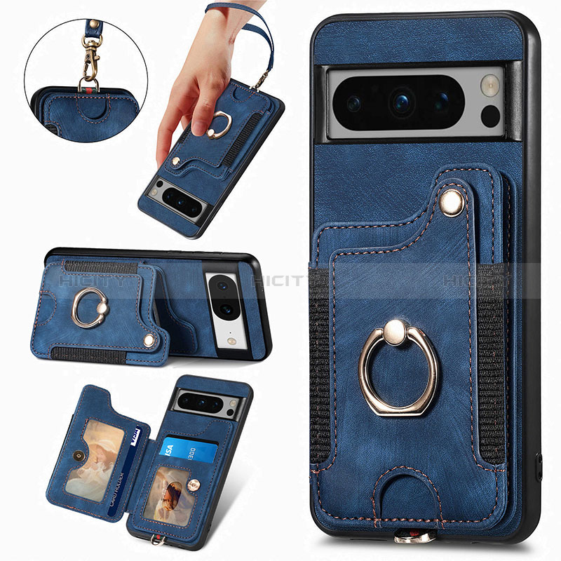 Silikon Hülle Handyhülle Gummi Schutzhülle Flexible Leder Tasche SD1 für Google Pixel 6a 5G Blau Plus