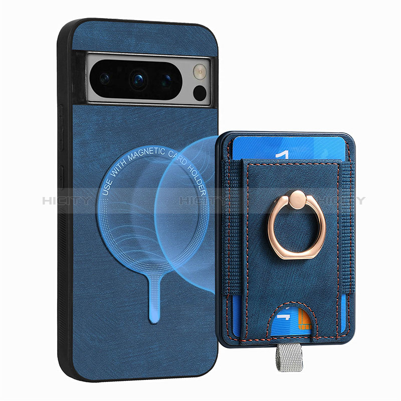 Silikon Hülle Handyhülle Gummi Schutzhülle Flexible Leder Tasche SD1 für Google Pixel 8 Pro 5G Blau