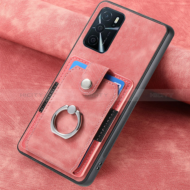 Silikon Hülle Handyhülle Gummi Schutzhülle Flexible Leder Tasche SD1 für Oppo A16 Rosa Plus