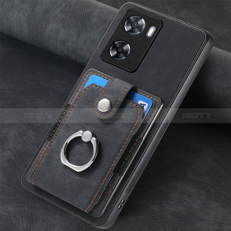 Silikon Hülle Handyhülle Gummi Schutzhülle Flexible Leder Tasche SD1 für Oppo A77 4G Schwarz