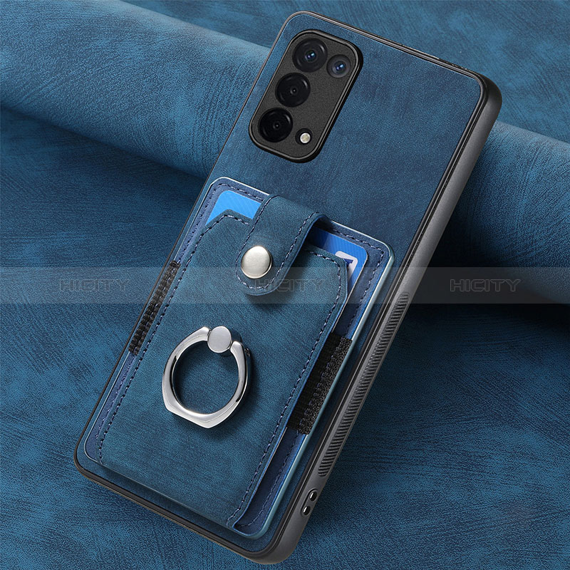 Silikon Hülle Handyhülle Gummi Schutzhülle Flexible Leder Tasche SD1 für Oppo A93 5G Blau