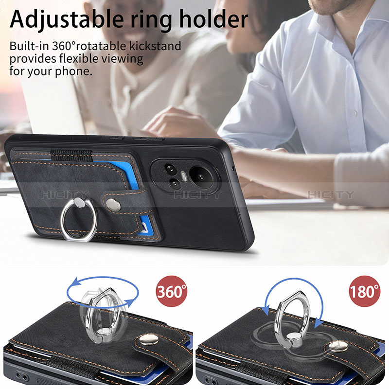 Silikon Hülle Handyhülle Gummi Schutzhülle Flexible Leder Tasche SD1 für Oppo Reno10 5G groß