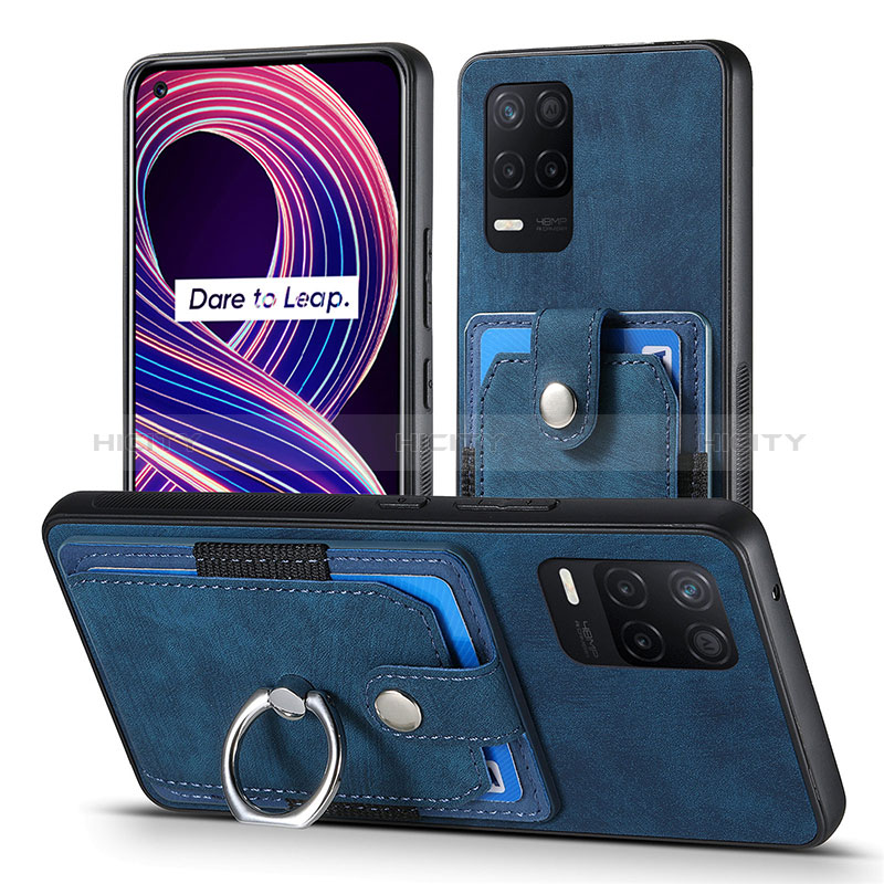 Silikon Hülle Handyhülle Gummi Schutzhülle Flexible Leder Tasche SD1 für Realme 8s 5G Blau Plus