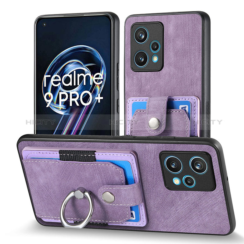 Silikon Hülle Handyhülle Gummi Schutzhülle Flexible Leder Tasche SD1 für Realme 9 Pro+ Plus 5G Helles Lila