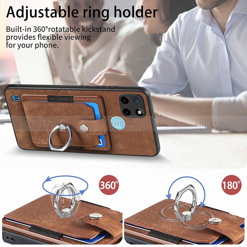 Silikon Hülle Handyhülle Gummi Schutzhülle Flexible Leder Tasche SD1 für Realme C25Y India groß