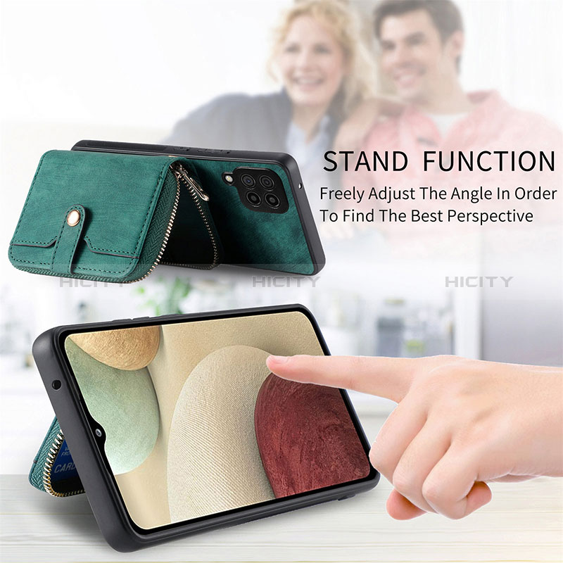 Silikon Hülle Handyhülle Gummi Schutzhülle Flexible Leder Tasche SD1 für Samsung Galaxy A12 5G