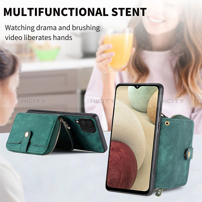 Silikon Hülle Handyhülle Gummi Schutzhülle Flexible Leder Tasche SD1 für Samsung Galaxy M12 groß