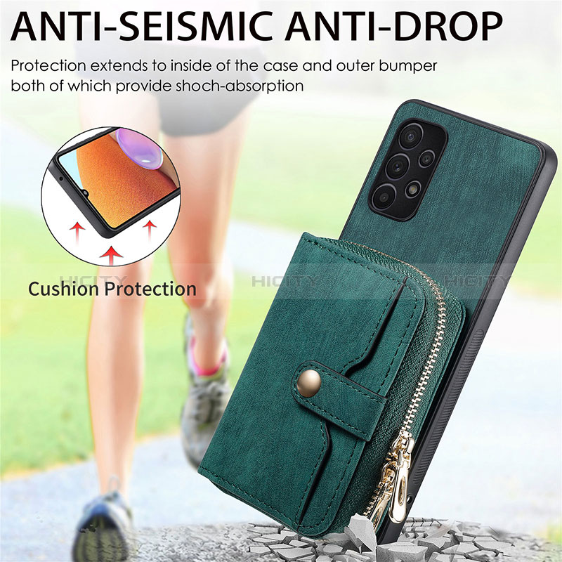 Silikon Hülle Handyhülle Gummi Schutzhülle Flexible Leder Tasche SD1 für Samsung Galaxy M32 5G groß