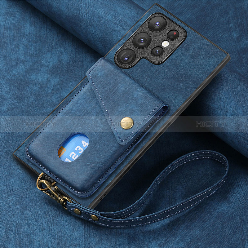 Silikon Hülle Handyhülle Gummi Schutzhülle Flexible Leder Tasche SD1 für Samsung Galaxy S22 Ultra 5G