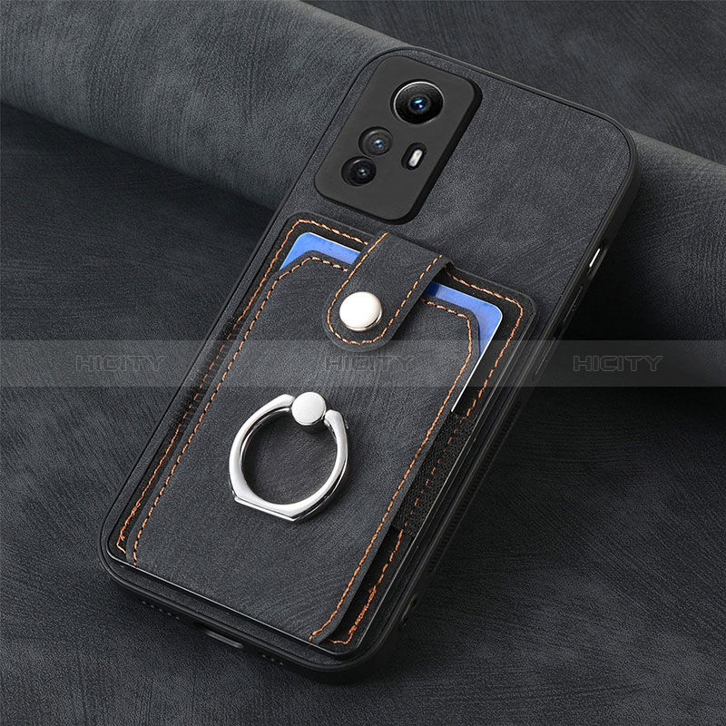 Silikon Hülle Handyhülle Gummi Schutzhülle Flexible Leder Tasche SD1 für Xiaomi Redmi Note 12S Schwarz