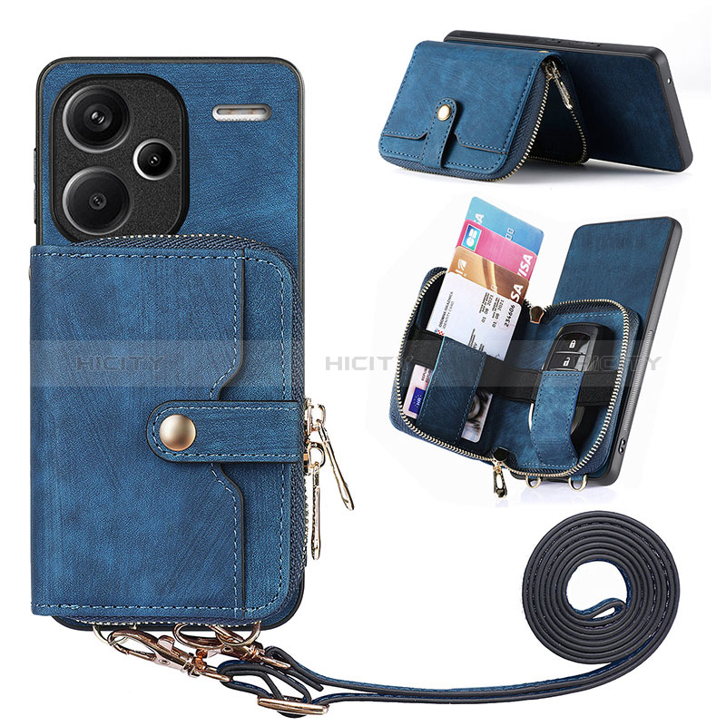 Silikon Hülle Handyhülle Gummi Schutzhülle Flexible Leder Tasche SD1 für Xiaomi Redmi Note 13 Pro+ Plus 5G Blau Plus