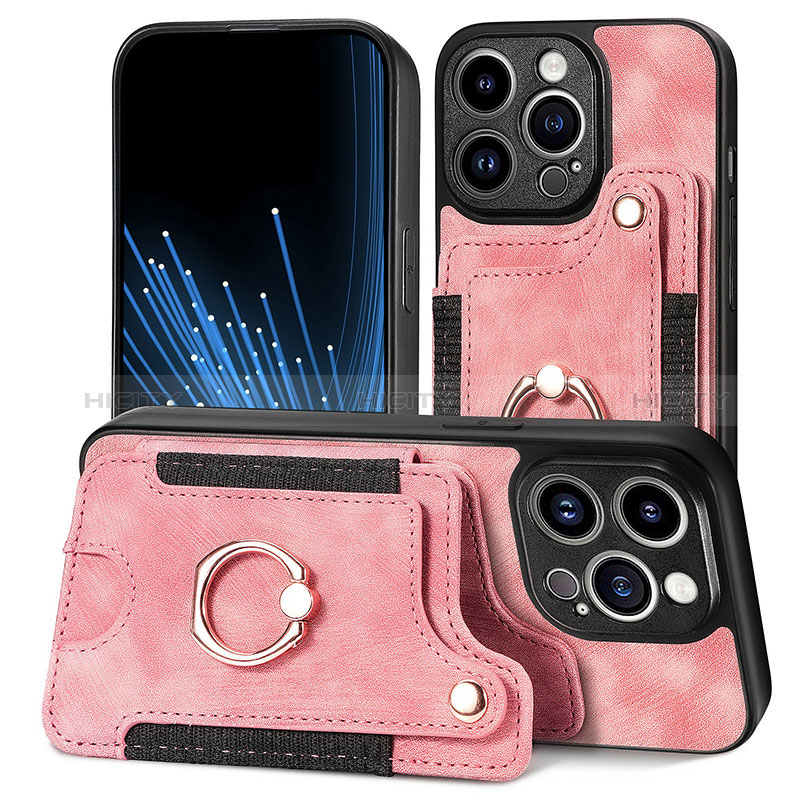 Silikon Hülle Handyhülle Gummi Schutzhülle Flexible Leder Tasche SD10 für Apple iPhone 14 Pro Rosa