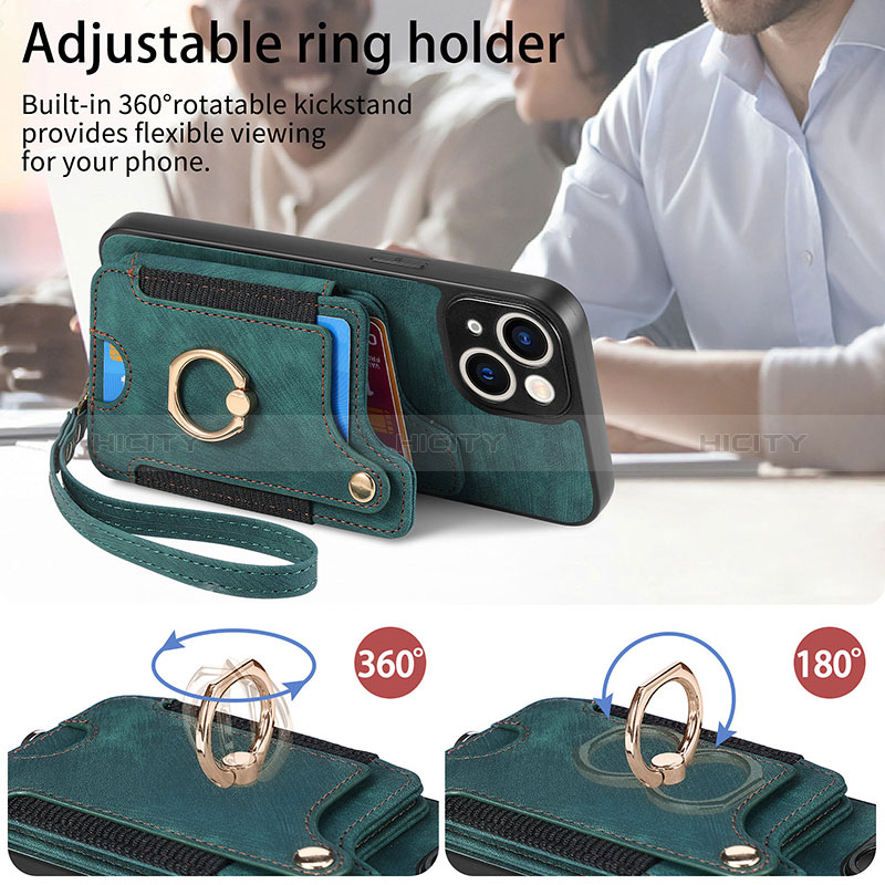 Silikon Hülle Handyhülle Gummi Schutzhülle Flexible Leder Tasche SD12 für Apple iPhone 15 groß