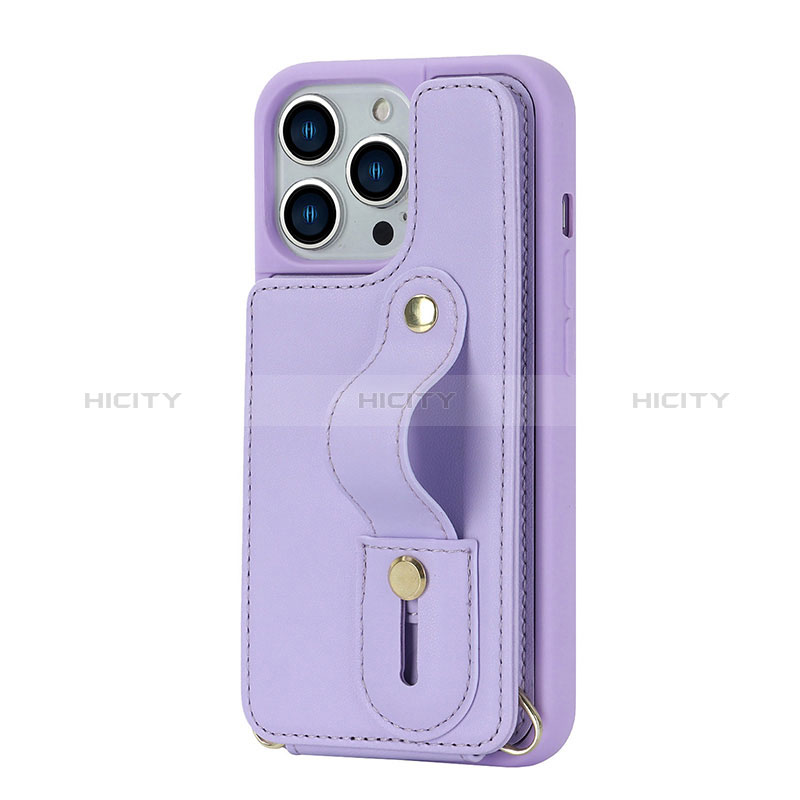 Silikon Hülle Handyhülle Gummi Schutzhülle Flexible Leder Tasche SD14 für Apple iPhone 13 Pro Max Violett