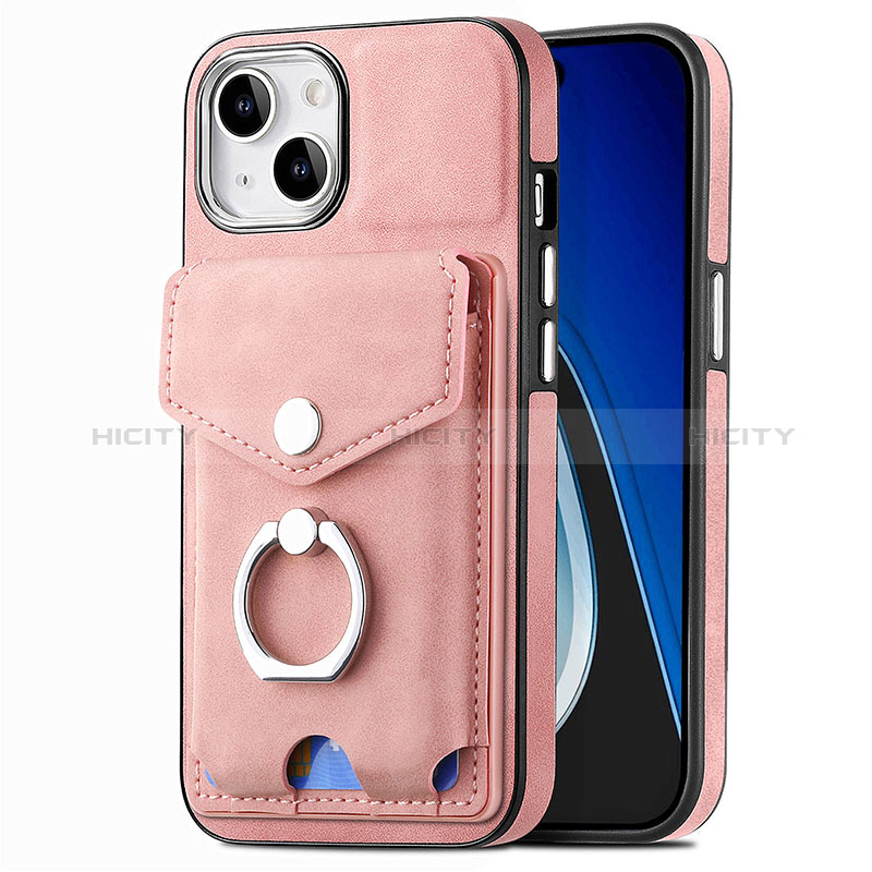 Silikon Hülle Handyhülle Gummi Schutzhülle Flexible Leder Tasche SD16 für Apple iPhone 13 Rosa Plus