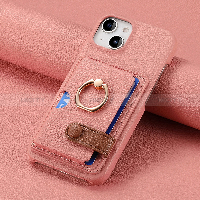 Silikon Hülle Handyhülle Gummi Schutzhülle Flexible Leder Tasche SD17 für Apple iPhone 14 Plus Rosegold