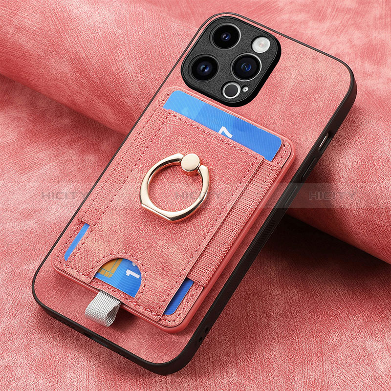 Silikon Hülle Handyhülle Gummi Schutzhülle Flexible Leder Tasche SD18 für Apple iPhone 15 Pro Max Rosa Plus