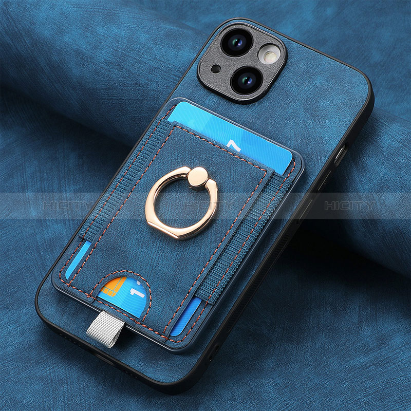 Silikon Hülle Handyhülle Gummi Schutzhülle Flexible Leder Tasche SD2 für Apple iPhone 14 Blau Plus