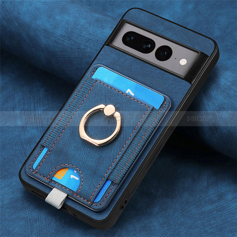 Silikon Hülle Handyhülle Gummi Schutzhülle Flexible Leder Tasche SD2 für Google Pixel 7 Pro 5G Blau Plus