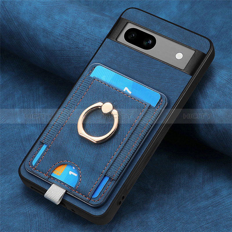 Silikon Hülle Handyhülle Gummi Schutzhülle Flexible Leder Tasche SD2 für Google Pixel 7a 5G Blau