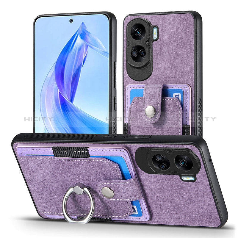 Silikon Hülle Handyhülle Gummi Schutzhülle Flexible Leder Tasche SD2 für Huawei Honor 90 Lite 5G Helles Lila