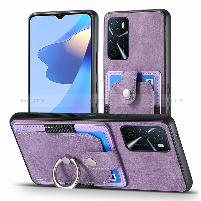 Silikon Hülle Handyhülle Gummi Schutzhülle Flexible Leder Tasche SD2 für Oppo A16 Helles Lila Plus