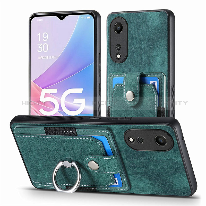 Silikon Hülle Handyhülle Gummi Schutzhülle Flexible Leder Tasche SD2 für Oppo A58 5G Grün