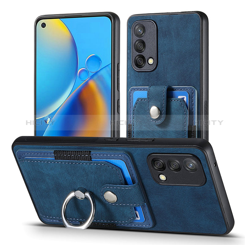 Silikon Hülle Handyhülle Gummi Schutzhülle Flexible Leder Tasche SD2 für Oppo A74 4G Blau Plus