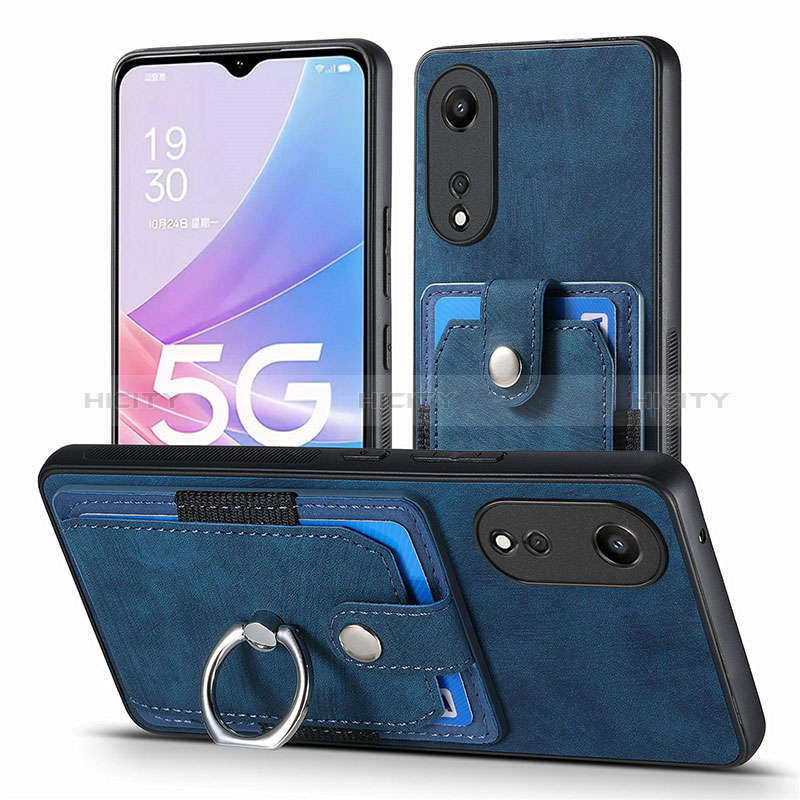 Silikon Hülle Handyhülle Gummi Schutzhülle Flexible Leder Tasche SD2 für Oppo A78 5G Blau Plus