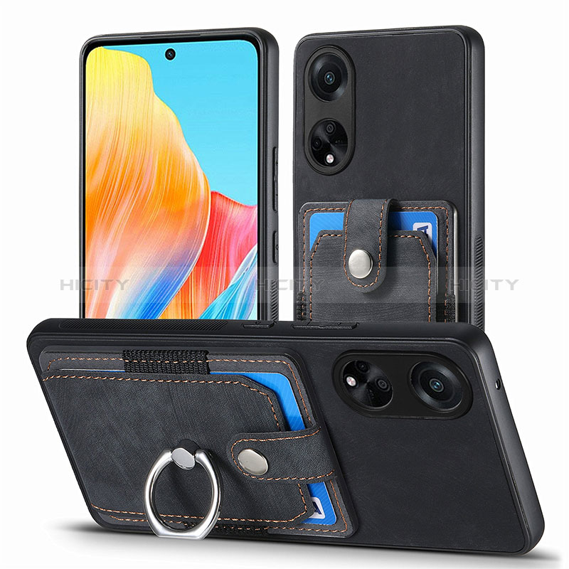 Silikon Hülle Handyhülle Gummi Schutzhülle Flexible Leder Tasche SD2 für Oppo A98 5G Schwarz Plus