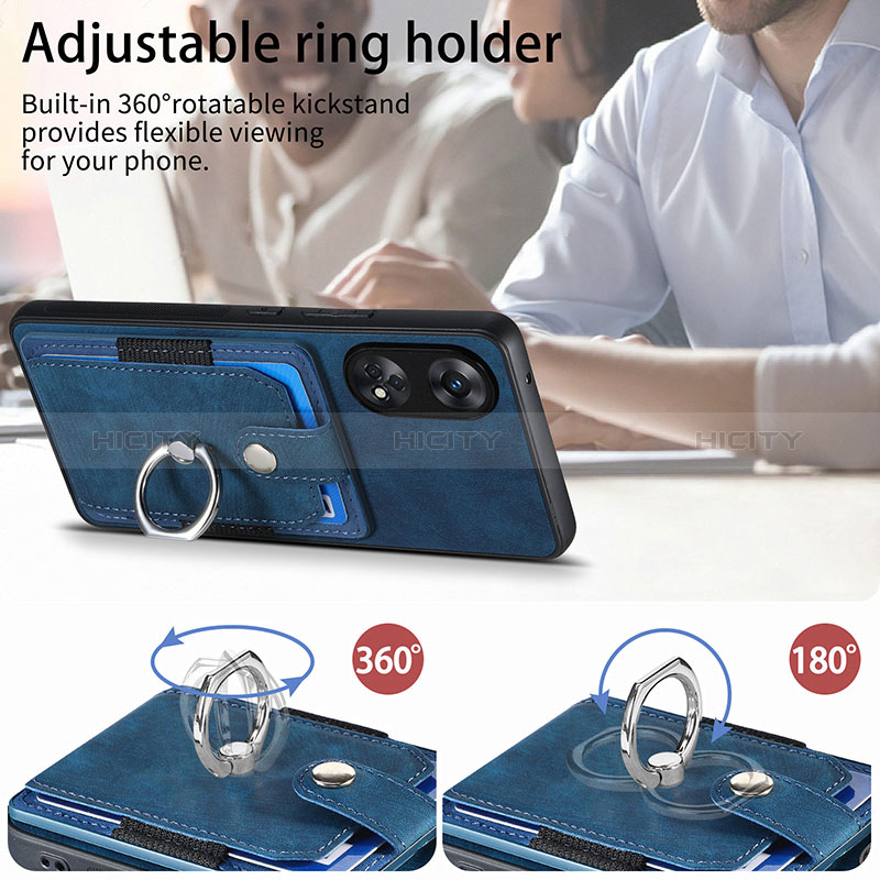 Silikon Hülle Handyhülle Gummi Schutzhülle Flexible Leder Tasche SD2 für Oppo Reno8 T 4G groß