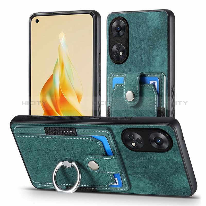 Silikon Hülle Handyhülle Gummi Schutzhülle Flexible Leder Tasche SD2 für Oppo Reno8 T 4G Grün