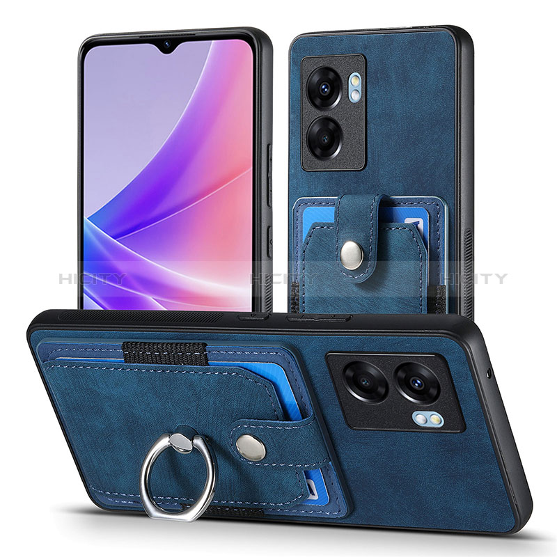 Silikon Hülle Handyhülle Gummi Schutzhülle Flexible Leder Tasche SD2 für Realme V23i 5G Blau