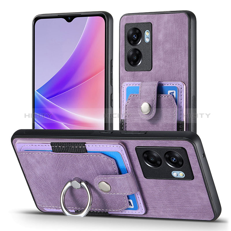 Silikon Hülle Handyhülle Gummi Schutzhülle Flexible Leder Tasche SD2 für Realme V23i 5G Helles Lila Plus