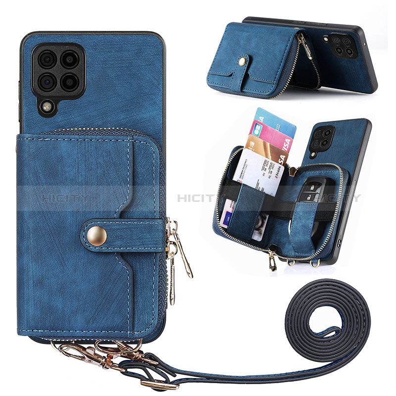 Silikon Hülle Handyhülle Gummi Schutzhülle Flexible Leder Tasche SD2 für Samsung Galaxy A12 5G Blau