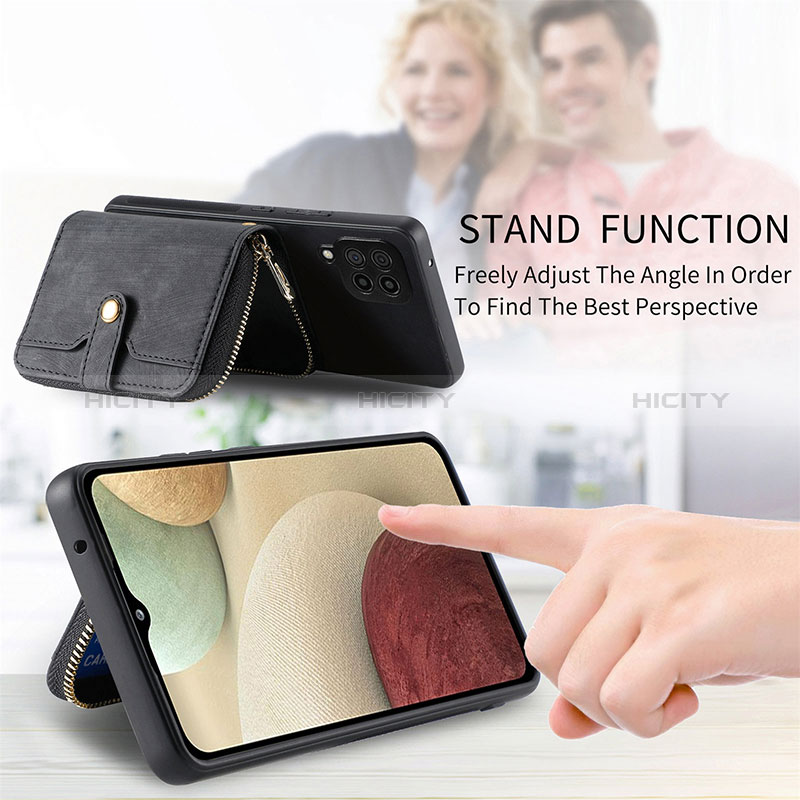 Silikon Hülle Handyhülle Gummi Schutzhülle Flexible Leder Tasche SD2 für Samsung Galaxy F12 groß