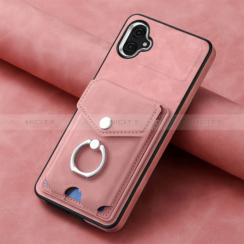 Silikon Hülle Handyhülle Gummi Schutzhülle Flexible Leder Tasche SD2 für Samsung Galaxy M04 Rosa Plus