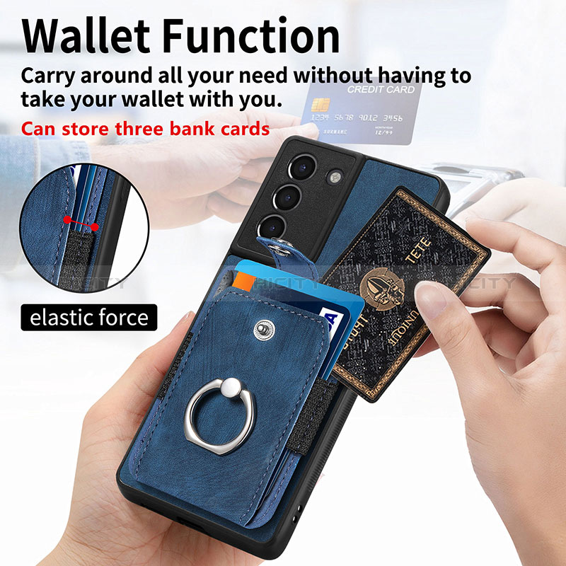 Silikon Hülle Handyhülle Gummi Schutzhülle Flexible Leder Tasche SD2 für Samsung Galaxy S21 FE 5G groß