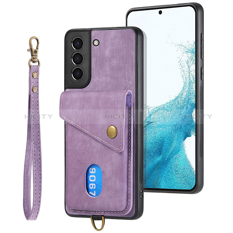 Silikon Hülle Handyhülle Gummi Schutzhülle Flexible Leder Tasche SD2 für Samsung Galaxy S22 Plus 5G Helles Lila Plus