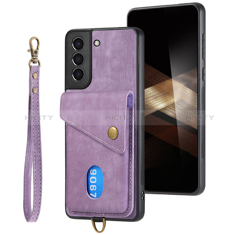 Silikon Hülle Handyhülle Gummi Schutzhülle Flexible Leder Tasche SD2 für Samsung Galaxy S24 5G Helles Lila Plus