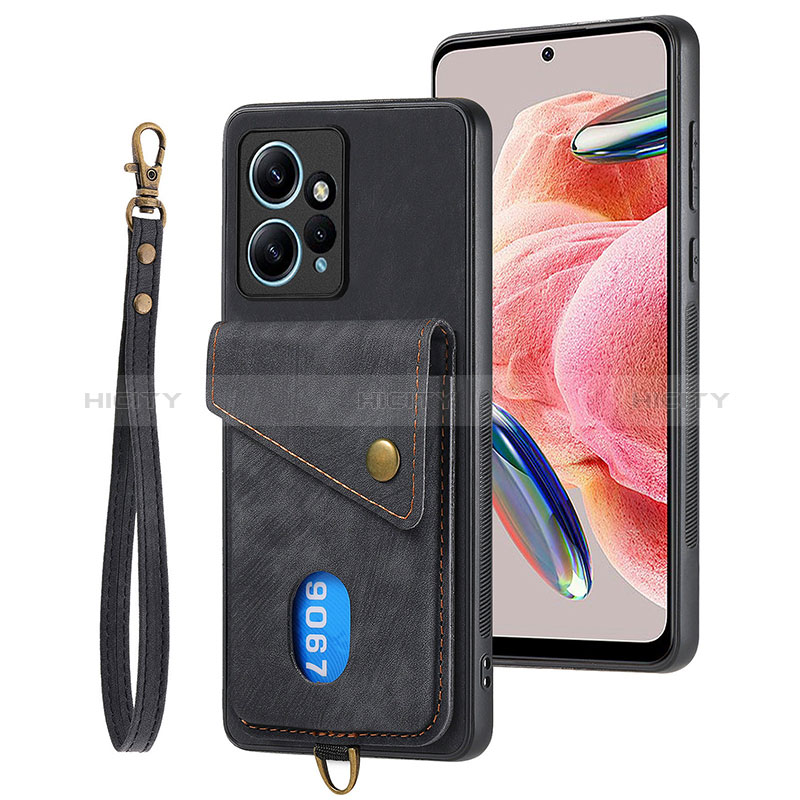 Silikon Hülle Handyhülle Gummi Schutzhülle Flexible Leder Tasche SD2 für Xiaomi Redmi Note 12 4G Schwarz