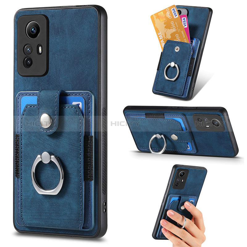 Silikon Hülle Handyhülle Gummi Schutzhülle Flexible Leder Tasche SD2 für Xiaomi Redmi Note 12S Blau Plus