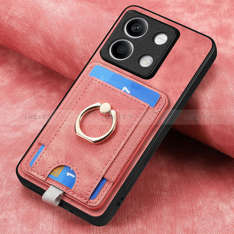 Silikon Hülle Handyhülle Gummi Schutzhülle Flexible Leder Tasche SD2 für Xiaomi Redmi Note 13 5G Rosa