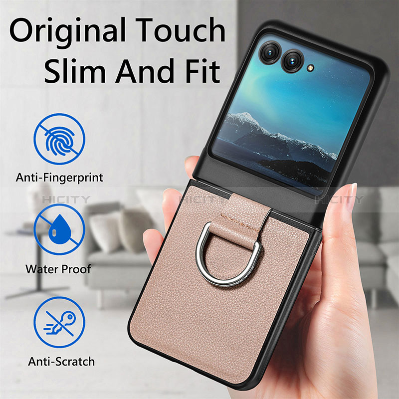 Silikon Hülle Handyhülle Gummi Schutzhülle Flexible Leder Tasche SD3 für Motorola Moto Razr 40 Ultra 5G groß