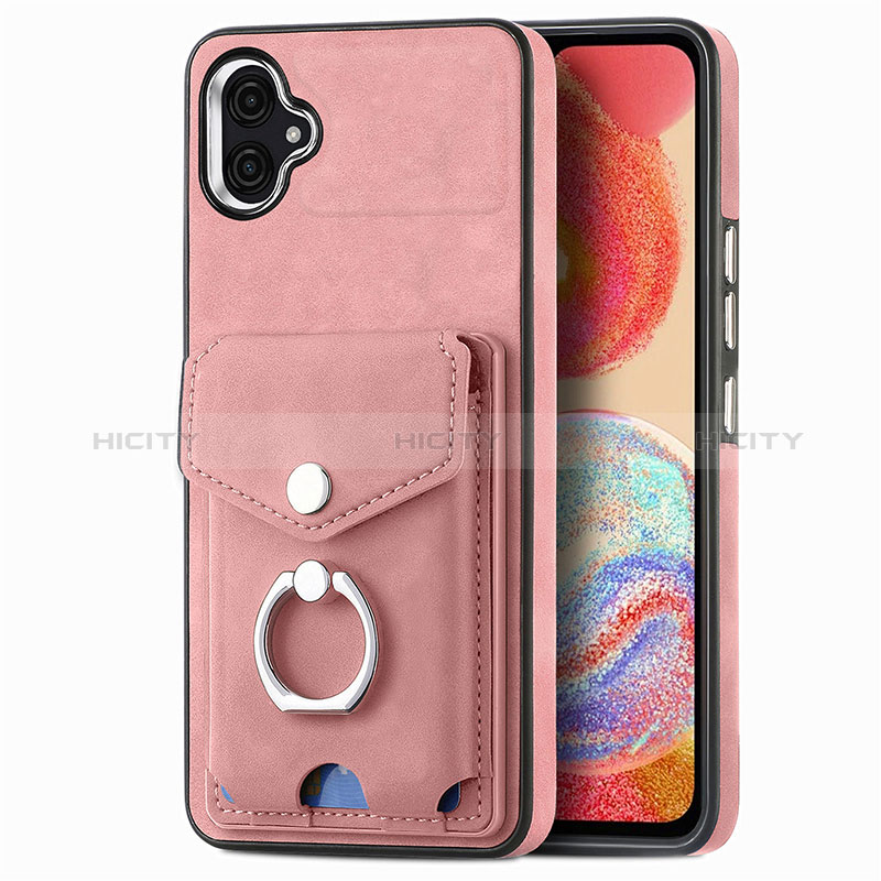 Silikon Hülle Handyhülle Gummi Schutzhülle Flexible Leder Tasche SD3 für Samsung Galaxy A04 4G Rosa Plus