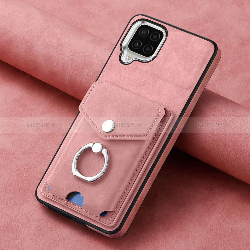 Silikon Hülle Handyhülle Gummi Schutzhülle Flexible Leder Tasche SD3 für Samsung Galaxy A12 Rosa